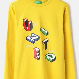 United Colors of Benetton Boys Typography Printed Long Sleeves Pure Cotton T-shirt-picture-22