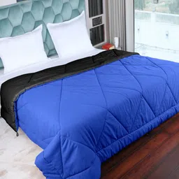 AJISH Navy Blue & Black AC Room 210 GSM Double Bed Comforter-image-18