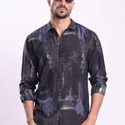 Bene Kleed Men Abstract Printed Spread Collar Casual Shirt-picture-8