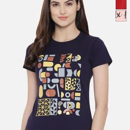 Dreambe Women Pack Of 3 Graphic Printed Round Neck Cotton T-shirts-picture-7