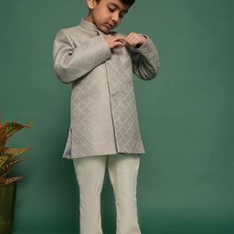 VASTRAMAY Boys Textured Sherwani Set-37