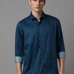 Louis Philippe Sport Men Spread Collar Floral Printed Cotton Slim Fit Casual Shirt-picture-33