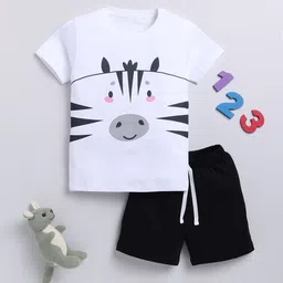 LITTLE FIGHTER Boys Printed Pure Cotton T-Shirt With Shorts-picture-22