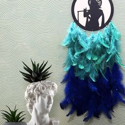 COLOR SPLASH Blue & Green Kanha Ji Dream Catcher Spiritual Wall Decor-15