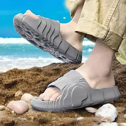 Pampy Angel Men Grey Casual Solid Flip Flops-picture-45