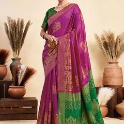 HERE&NOW Woven Design Zari Banarasi Saree-picture-46