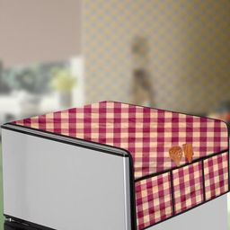 The Furnishing Tree Maroon Printed Refrigerator Cover-image-37
