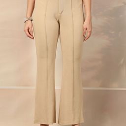 aayu Women Relaxed Flared High-Rise Easy Wash Pleated Trousers-image-44