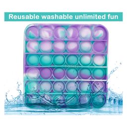 Fiddlerz Square Shaped Stress Relieving Silicone Pop It Fidget Toy - Multicolor image 4