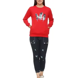 WOOL 4U Women Printed Woollen Sweatshirt-image-78