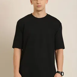 Streetsutra Men Solid Round Neck Cotton Oversized T-shirt-picture-36