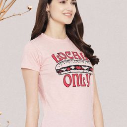 Dreambe Women Typography Printed Round Neck Short Sleeve Pure Cotton Casual T-Shirt-picture-2