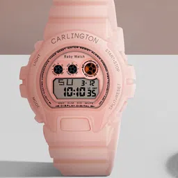 CARLINGTON Unisex Kids Dial & Straps Digital Multi Function Watch Junior 717 Pink-5