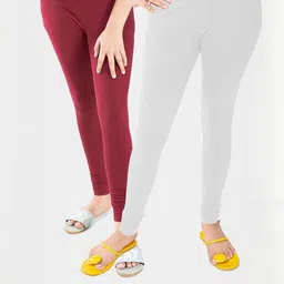 Tik Tok WEARS Girls White Churidar Length Leggings-picture-21