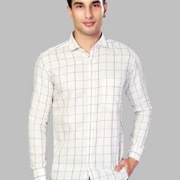 UR ETHICS Men Cotton Slim Fit Checked Semiformal Shirt-picture-47
