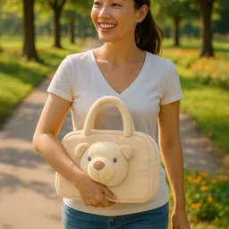MiArcus Girls Shopper Cute & Plush Teddy Face Shoulder Bag-picture-36