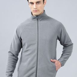 Cantabil Men Solid Mock Collar Cotton Front-Open Sweatshirt-picture-38