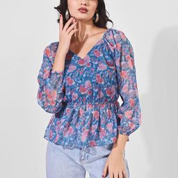 CORSICA Floral Print Chiffon Top-image-62