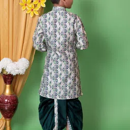 Cae Boys Embroidered Regular Sequinned Dupion Silk Kurta with Dhoti Pants image 3