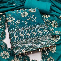 Panzora Floral Embroidered Sequinned Unstitched Dress Material-picture-34