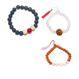 Divine souvenirs Unisex Set Of 3 Artificial Beaded Elasticated Bracelets-image-95