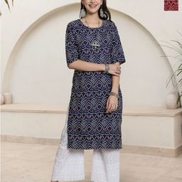 HERE&NOW Women Pack Of 2 Ethnic Motifs Printed Crepe Kurta-image-70