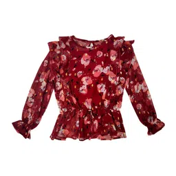 Gini and Jony Girls Floral Printed Round Neck Cotton Top-image-13