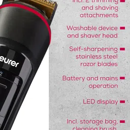 beurer MN4X Beard Trimmer with Titanium Coating - Black image 4