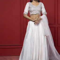 GloballyRonakRBafna Embellished Sequinned Ready to Wear Lehenga & Blouse With Dupatta-picture-42