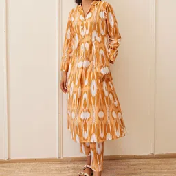 MAAND Women Printed Pure Cotton Kurta with Trousers-picture-13