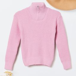 max Girls Ribbed Mock Collar Long Sleeves Pullover Sweaters-picture-33