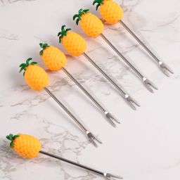 fab n funky Stand with 6 Fruits Shape Forks Set (Stand Colour & Design May Vary) image 5