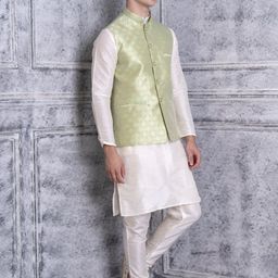 Ethluxis Men Regular Dupion Silk Kurta with Churidar image 5
