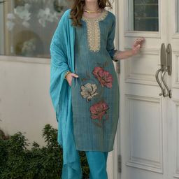 BE IN TEXO FAB Women Floral Printed Kurta with Trousers & Dupatta-picture-24