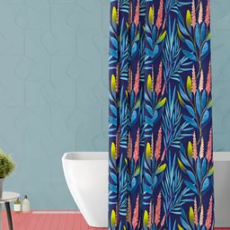 ArtzFolio Blue & Yellow Printed Waterproof Shower Curtain-image-90