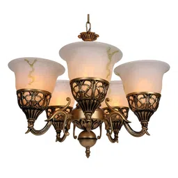 KINIS Gold-Toned & White Printed Quirky Ceiling Lamp-image-31