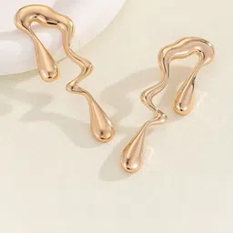 DIVASTRI Gold Plated Geometric Shaped Studs-3