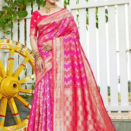 K 5 Fashion Floral Pure Silk Ready to Wear Banarasi Saree-image-43