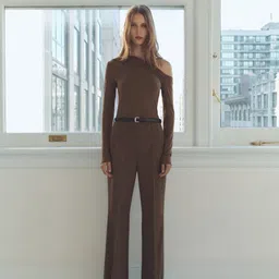 MANGO Asymmetric Belted Basic Jumpsuit-13