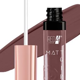 RED 4 Matt Girl Long Lasting Liquid Lipstick - 7 ml - Shade No - 201 image 2