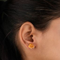 TOTAPARI Gold-Plated Contemporary Citrine Studs-2