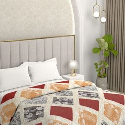 Pure Decor White & Red Checked Microfiber AC Room 210 GSM Double Bed Comforter-3