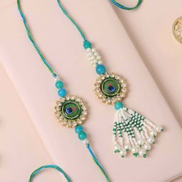 fnp Artificial Stones Studded And Beaded Sparkling Bhaiya-Bhabhi Rakhi-picture-43