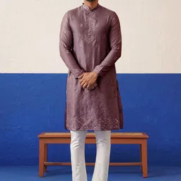 TheEthnic.Co Men Ethnic Motifs Embroidered Kurta with Trousers-picture-36