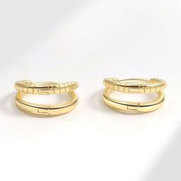 MYKI Stainless Steel Gold-Plated Contemporary Hoop Earrings-52
