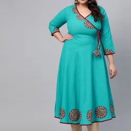 YASH GALLERY Women Patchwork Anarkali Kurta-image-14