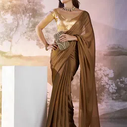 HERE&NOW Satin Tussar Saree-picture-3