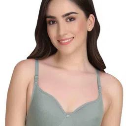 Women Cotton Green Padded Non-Wired Lingerie Bra Sport wear Gym Crop Tank Top-image-79
