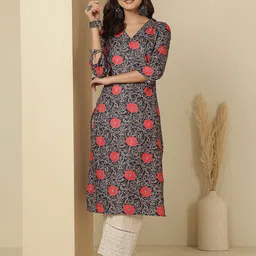 Anouk Rustic Floral Printed Round Neck Kurta-61