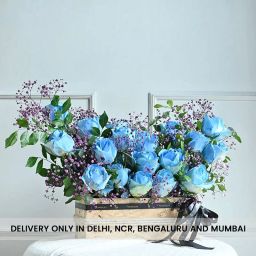 Tranquil Blooms In Wooden Tray-image-46